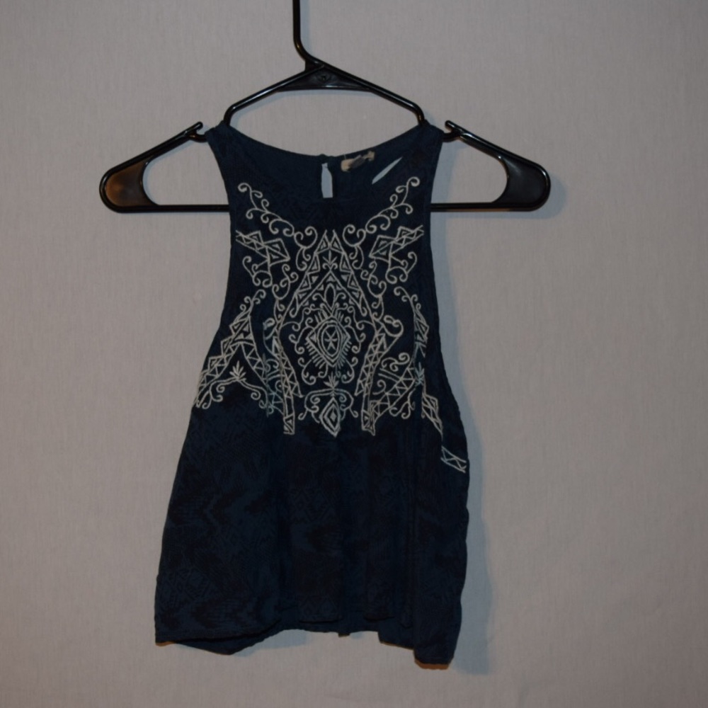 Blue pretty design crop top